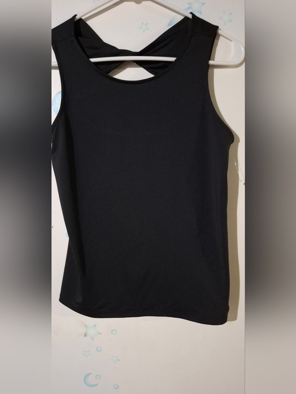 Tommy Bahama Active Sleek Black Sleeveless Tank Top with Cross-Back Detail